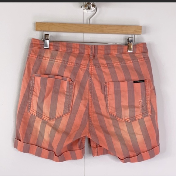 Scotch & Soda Conductor Stripe Distressed Denim Shorts Size 27 - Picture 2 of 10